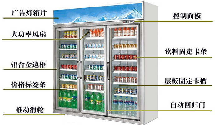 爆款推薦立式玻璃冷柜四門(mén)飲料水果保鮮柜展示冰柜冷藏柜陳列柜