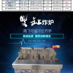 南飛商用電磁雙缸炸爐 商用炸鍋 電炸爐雞排薯?xiàng)l炸爐 廠(chǎng)家聯(lián)保